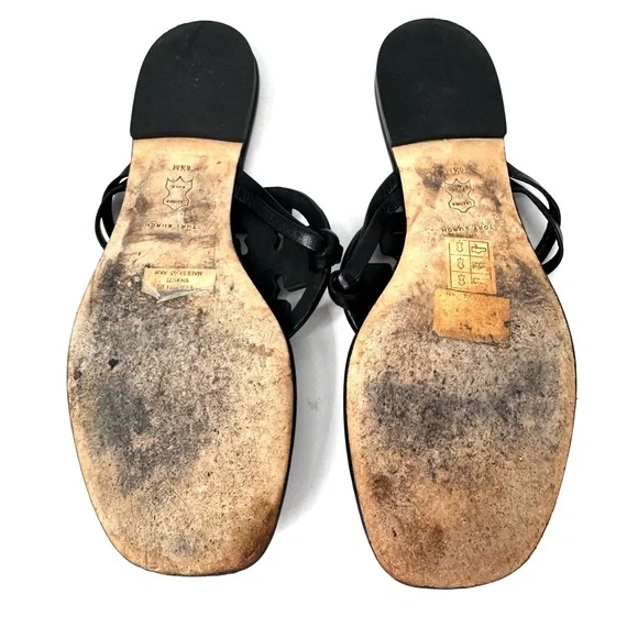 Tory Burch Miller Sandals Jeweled Embellished Black - Picture 6 of 9